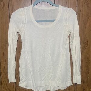 LOFT Cream Crew Neck Sweater Soft Knit